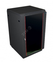 Шкаф телекоммуникационный напольный 22U (600 × 600) дверь стекло, цвет черный