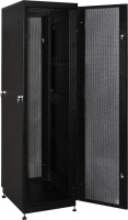 Шкаф монтажный телекоммуникационный 19" напольный для распределительного и серверного оборудования 42U 600x800x2055mm (ШхГхВ) передняя и задняя перфорированные двери, ручка с замком, цвет черный (RAL 9004)