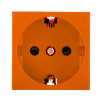 Розетка с з/к, со шторками  (оранжевый) LK45 ( для выделения "чиcтого питания сети")