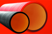 Труба жесткая двустенная для кабельной канализации (12 кПа)д110мм длина 5,70м. ,цвет черный
