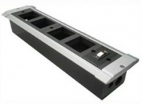 Блок настольный встраиваемый, с выключателем нагрузки на 4 модуля (45х45мм) для креп. к столу (алюмин), IP20 Экопласт