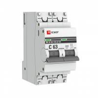 Автоматический выключатель 2P 16А (C) 6кА ВА 47-63 EKF PROxima mcb4763-6-2-16C-pro