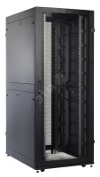 Шкаф серверный ПРОФ напольный 42U (800 × 1000) дверь перф., задние двойные перф., черный, в сборе