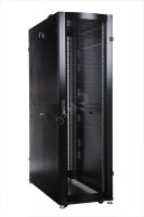 Шкаф серверный ПРОФ напольный 48U (600 × 1000) дверь перф. 2 шт., черный, в сборе