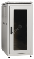 ITK Шкаф сетевой 19" LINEA N 24U 600х1000 мм стеклянная передняя дверь, задняя перфорированная серый