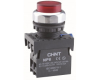 Кнопка управления NP8-11BND/4 с подсветкой, красная , 1НО+1НЗ, АС110В-230В(LED) IP65 (R)(CHINT)