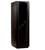 Шкаф телекоммуникационный напольный 42U (600 × 600) дверь стекло, цвет черный
