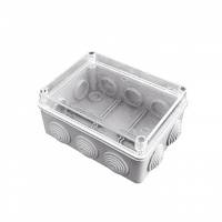 Коробка распаячная КМР-050-042пк пылевлагозащищенная, 10 мембранных вводов, уплотнительный шнур, прозрачная крышка (190х140х70) EKF PROxima
