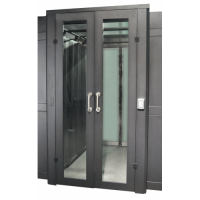 Распашные двери коридора 1200 мм для шкафов LANMASTER DCS 42U, стекло,  key-card замок