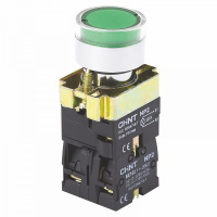 Кнопка управления NP2-EW3365 1НО+1НЗ  зеленая   AC/DC230В(LED) IP40  (CHINT)