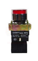Кнопка управления NP2-EW3465 1НО+1НЗ  красная   AC/DC230В(LED)  IP40 (CHINT)