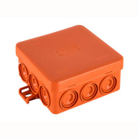 JBL085 Коробка огн. E-110, о/п 85х85х38мм, без галогена, 12 вых., IP55, 4P, (0,15-2,5мм2), цвет оранж Экопласт