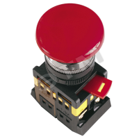 Кнопка AEAL22 "Грибок"с фиксацией красный d22мм 240В 1з+1р ИЭК