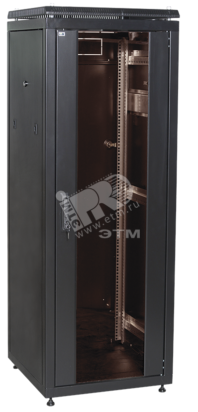 ITK Шкаф сетевой 19" LINEA N 38U 600х600 мм стеклянная передняя дверь черный
