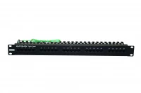 Коммутационная панель категории 3, UTP, 19", 1U, 25хRJ45, USOC, 2 пары, черная