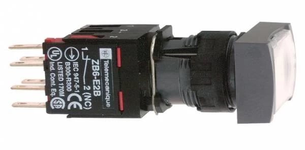 КНОПКА 16ММ 12-24В БЕЛАЯ С ВОЗВРАТОМ XB6DW1B1B