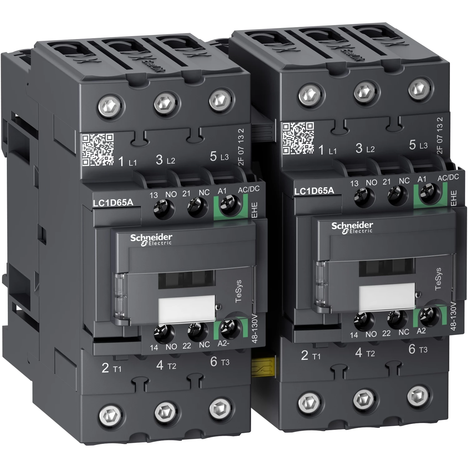 3Р РЕВЕРСИВНЫЙ КОНТАКТОР EVERLINK AC3 440В 65A, КАТУШКА УПРАВЛЕНИЯ 48-130В AC/DC