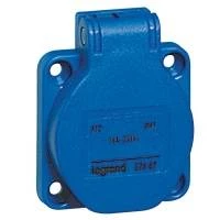 Розетка фр.ст. 16А 2К+З 230В IP44 син.50х50 со шторк.