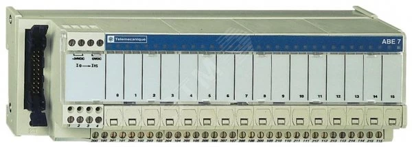 TELEFAST БАЗА 16 ВХ/ВЫХ, ИНДИКАЦИЯ СОСТОЯНИЯ КАНАЛА, ВЫБОР ПОЛЯРНОСТИ 0 ИЛИ 24В ABE7H16R31