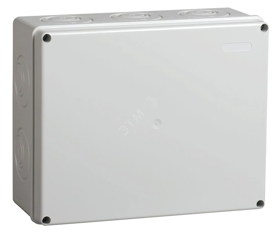 Коробка КМ41271 распаячная для о/п 240х195х90 мм IP44 (RAL7035, кабельные вводы 5 шт)