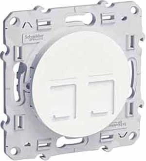 Двойная компьютерная розетка ODACE 2хRJ45 Cat5 белый