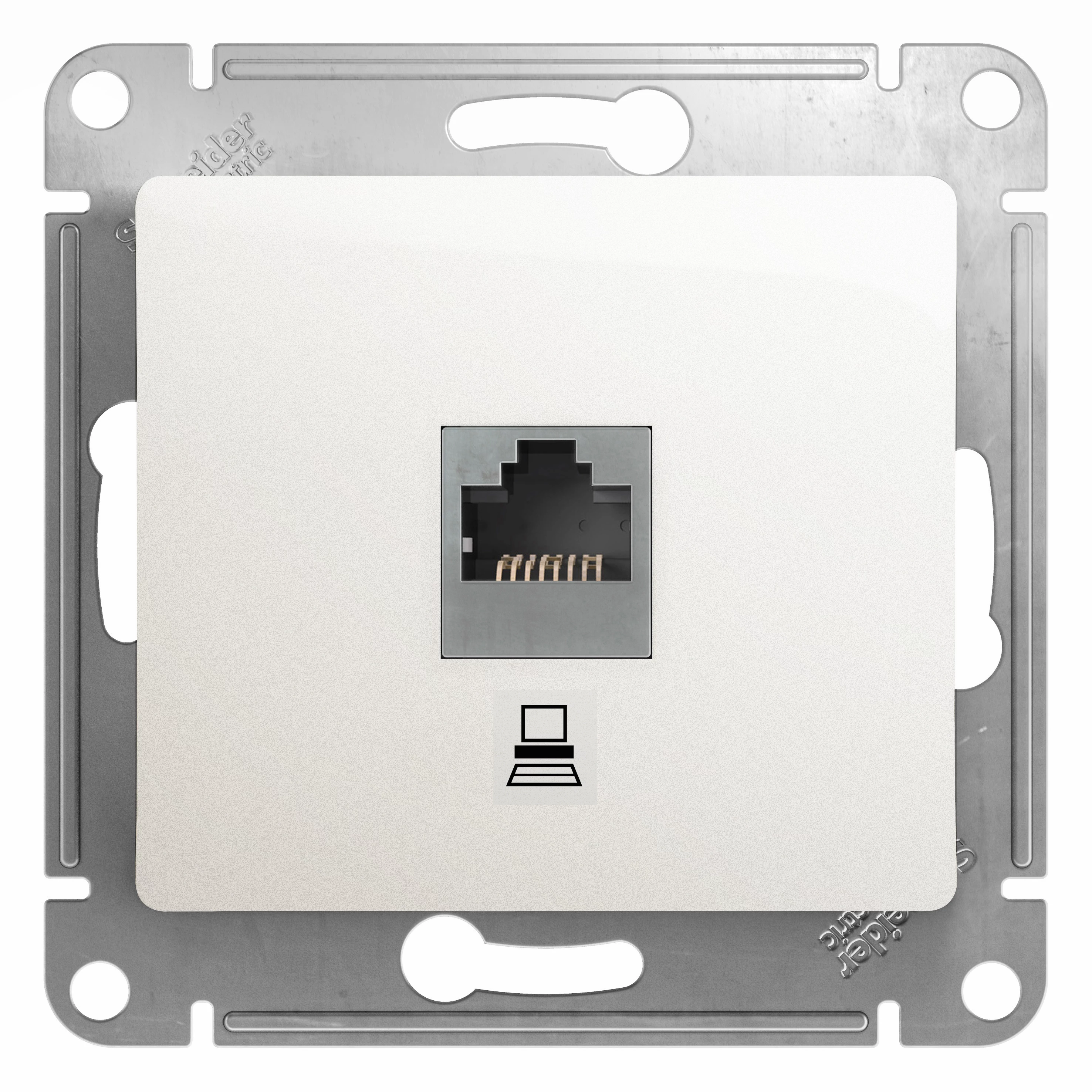 Компьютерная розетка GLOSSA RJ45 кат.5E, перламутр