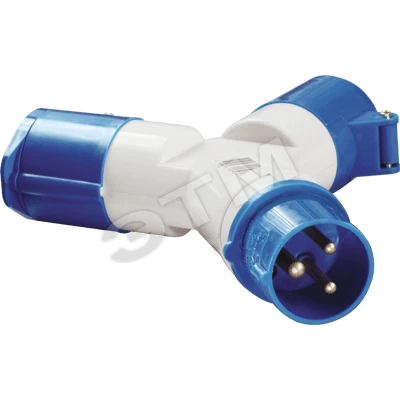 Адаптер двухлучевой TS1012 2Р+РЕ 16А 250В IP44 ИЭК