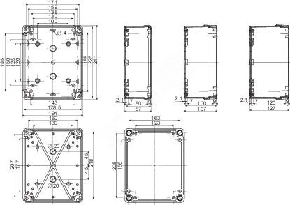 ПЛАСТ.КОРОБКА PK-UL IP66 241Х194Х87