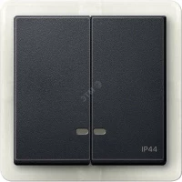ДВЕ КЛАВИШИ С ОКОШ.Д/СВЕТ.ИНД.IP44 АНТР