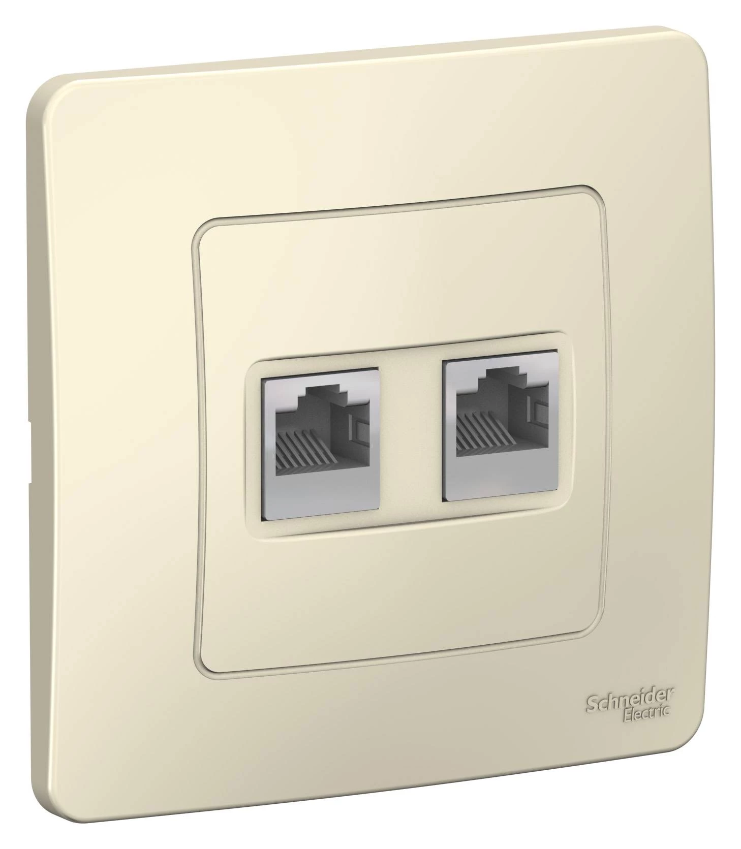 Двойная компьютерная розетка BLANCA RJ45, кат.5E + телефон. RJ11, молочный