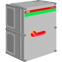 Рубильник в боксе OT630KFCC3A до 630А(АС23А) 3х-полюсный, 2НО+1НЗ доп, контакт, пластик, нет 2xфланецII