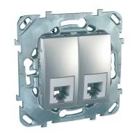 ТЕЛЕФОННАЯ РОЗЕТКА 2ХRJ11 (4 КОНТ) АЛЮМ MGU5.9090.30ZD