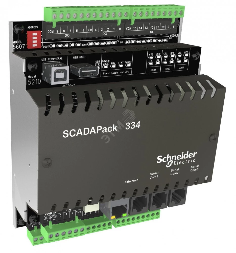 SCADAPack 334 RTU,4 потока/GT/PMX,IEC61131,24В,реле