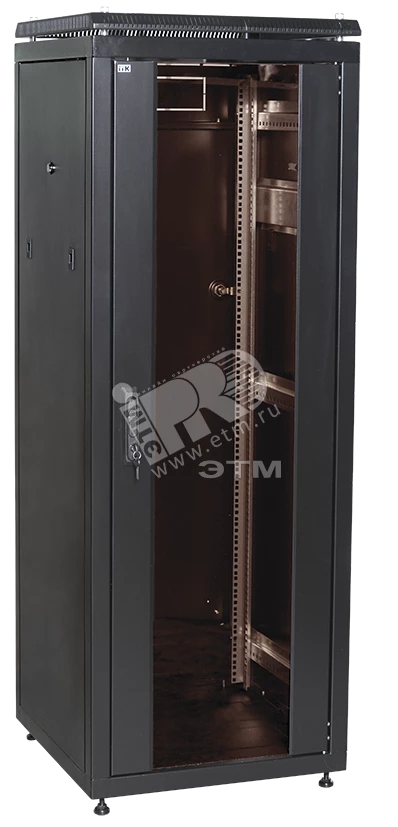 ITK Шкаф сетевой 19" LINEA N 24U 600х600 мм стеклянная передняя дверь черный