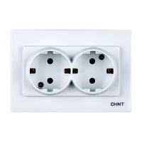 2-местная розетка без заземляющего контакта 16А 250В (CHINT)