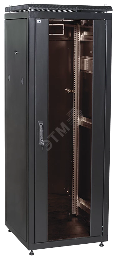 ITK Шкаф сетевой 19" LINEA N 38U 600х1000 мм стеклянная передняя дверь черный