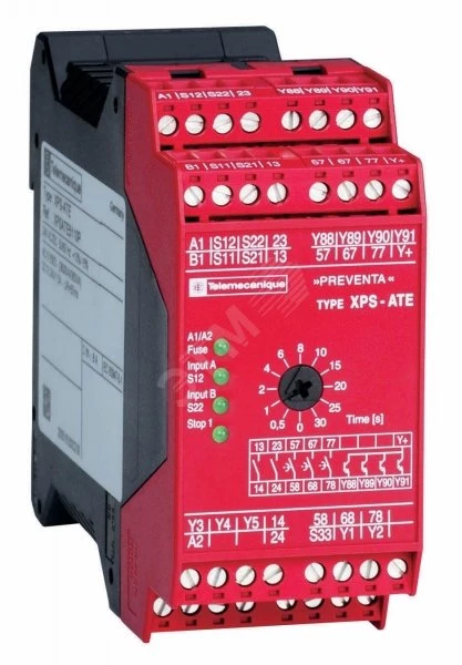 PREVENTA МОДУЛЬ БЕЗОПАСНОСТИ ESTOP ~ 230 В СО СЪЕМНОЙ КЛЕММНОЙ КОЛОДКОЙ