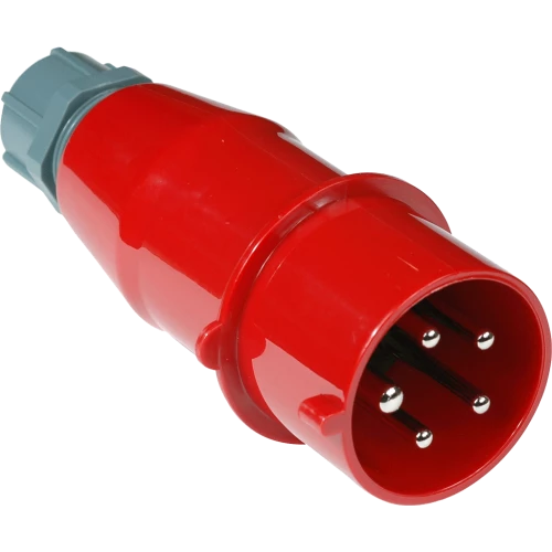Вилка IEC 309 трехфазная, папа, 32A, 380V, разборная, красная