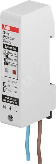 Ограничитель импульсных перенапряжений УЗИП OVR T2-T3 N1 15-275S SL ABB 2CTB804500R0200