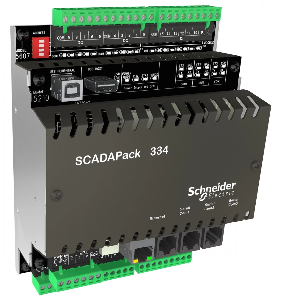 SCADAPack 334 RTU,2 Газ&Жидк,IEC61131,24В,2 A/O TBUP334-1M21-AB10S