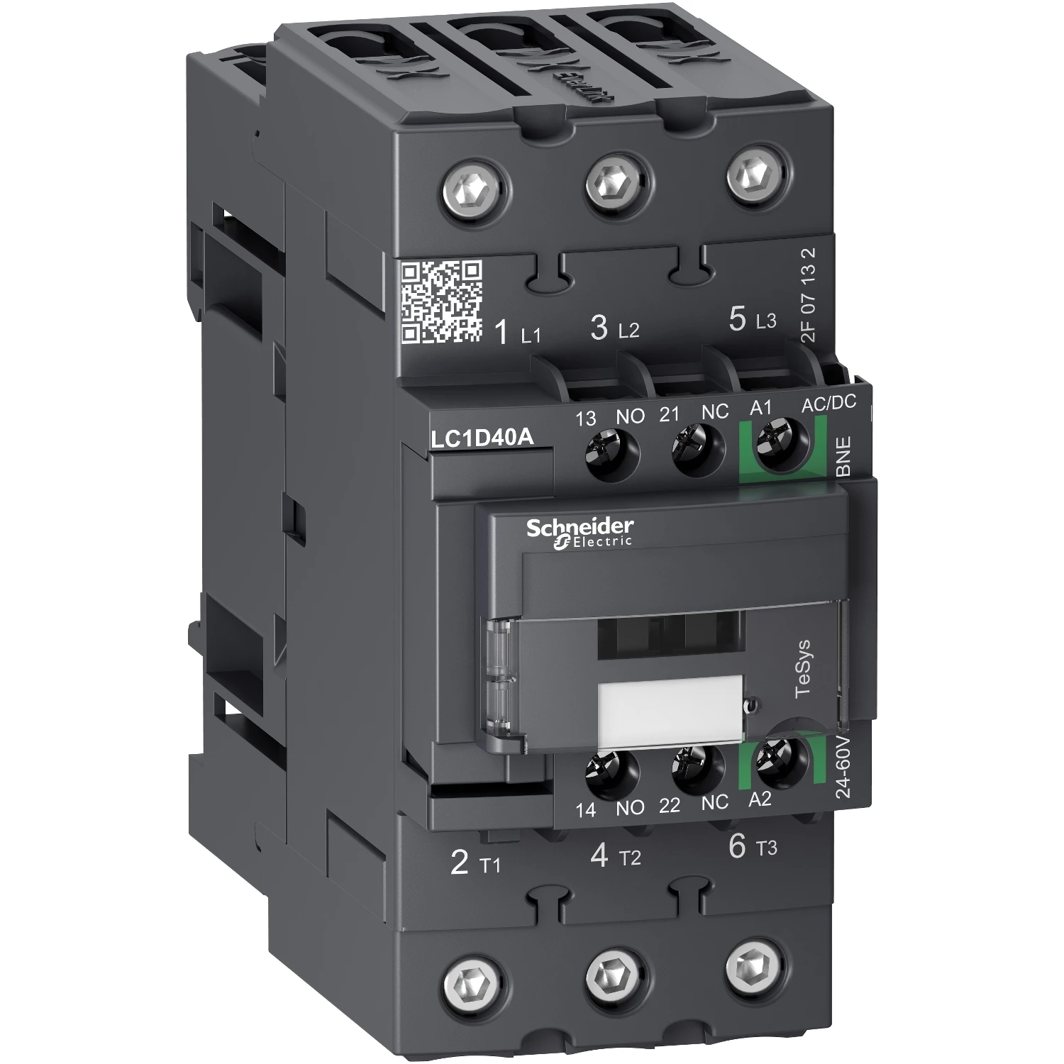 3P КОНТАКТОР EVERLINK AC3 440В 40A, КАТУШКА УПРАВЛЕНИЯ 24-60В AC/DC, ПРУЖИННЫЙ ЗАЖИМ