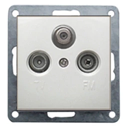 Накладка розетки TV+FM+SAT 2(3)  (белый) FLAT