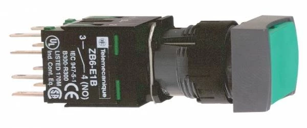 КНОПКА 16ММ ЗЕЛЕНАЯ С ВОЗВРАТОМ КВАДРАТНАЯ XB6DA31B