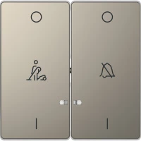 D-Life КЛАВИША 2-ная, линзой LED, символ: звонок/горничная, НИКЕЛЬ , SD