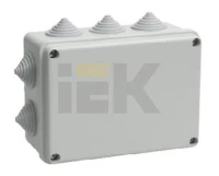 Коробка КМ41242 распаячная для о/п 150х110х70 мм IP55 (RAL7035, 10 гермовводов)