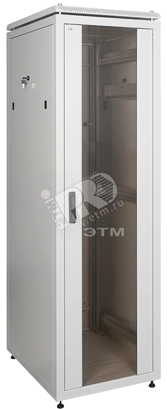 ITK Шкаф сетевой 19" LINEA N 33U 600х800 мм стеклянная передняя дверь серый