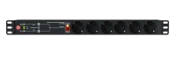 Устройство автоматического ввода резерва ATS-1602: 1U, 230V, 8А, in (2) C14, out (6) Schuko