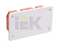 Коробка КМ41006 распаячная для твердых стен 172x96x45 (с саморезами, с крышкой)