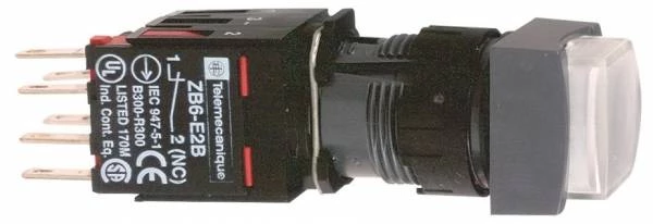 КНОПКА 16ММ 12-24В БЕЛАЯ С ПОДСВЕТКОЙ XB6CE1B5B