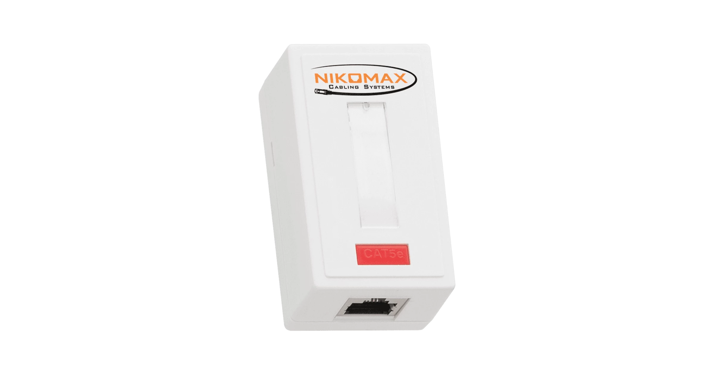 Настенная розетка NIKOMAX, 1 порт, Кат.5e (Класс D), 100МГц, RJ45/8P8C, 110/KRONE, T568A/B, на печатной плате, экранированная, белая - гарантия: 5 лет расширенная / 25 лет системная